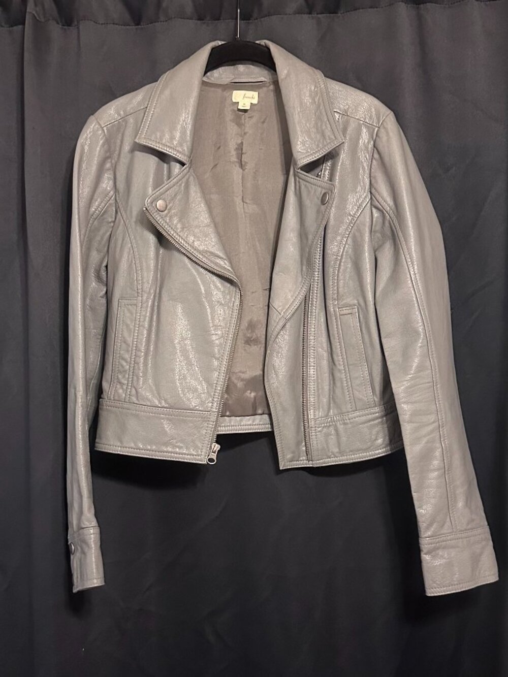 Frenchi Gray Leather Jacket - M